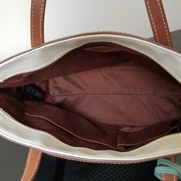 Fossil Ava Satchel, Dot - White and Brown - Picture 8 of 13